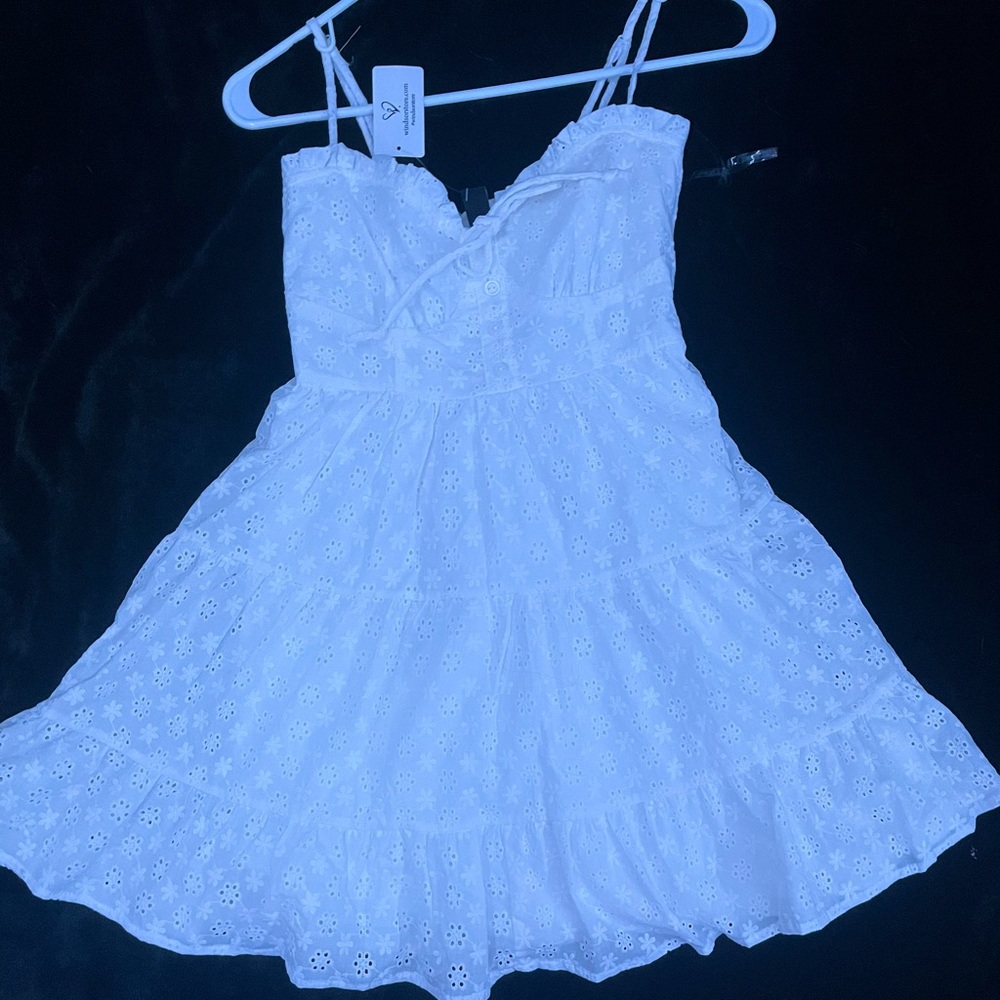 white flowy dress